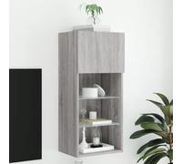 Lauuoeriau Casa & Giardino,Mobile-Mobile TV con Luci LED Grigio Sonoma 40.5x30x90cm