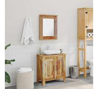 Lauuoeriau Casa & Giardino, Mobili-Bagno Vanity Cabinet con Specchio Legno di Mango Solido