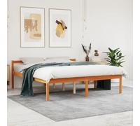 Lauuoeriau Casa & Giardino,Mobili-Letto Senior Senza Materasso Cera Marrone 160x200 cm Legno Massello Pino