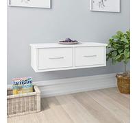 Lauuoeriau Casa & Giardino,Mobili-Mensola Cassettiera a Parete Bianco 60x26x18.5 cm Legno Ingegnerizzato
