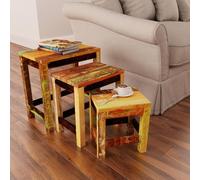 Lauuoeriau Casa & Giardino, Mobili-Nesting Tavolo Set 3 Pezzi Vintage Legno Recupero