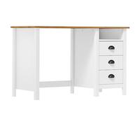 Lauuoeriau Casa & Giardino Mobili Scrivania Hill con 3 Cassetti 120x50x74 cm Legno di Pino Massello