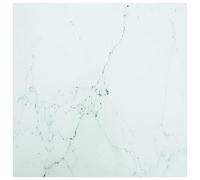 Lauuoeriau Home & Garden,Mobili-Piano Tavolo Bianco 70x70 cm 6mm Vetro Temperato con Disegno Marmo