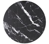 Lauuoeriau Home & Garden,Mobili-Tavolo Top Nero 80x1 cm Vetro Temperato con Disegno Marmo