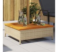 Lauuoeriau Mobili Oggetto Casa Copertura Base Ombrellone Beige 70x70x25 cm Poly Rattan e Acacia -