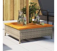Lauuoeriau Mobili Oggetto Casa Copertura Base Ombrellone Grigio 70x70x25 cm Poly Rattan e Acacia -