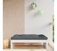 Lauuoeriau Poggiapiedi da giardino bianco 120x80 cm in legno massello di pino