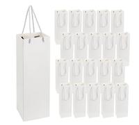 Lauviomify Sacchetto regalo per vino,20 Shopper porta bottiglia vino Buste di Carta Sacchetti Regalo confezione sacchetti di carta per vino,Sacchetto Vino per matrimoni, feste