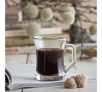 LAV 6 Pezzo Zen + Glass Coffee Mug Set - Modern Style Sqaure Maniglia per tè/caffè Glasses - Clear - 225ml