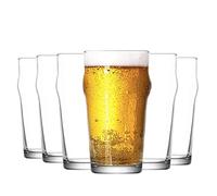 LAV Bicchiere da Birra Noniq - in Vetro con Bordo antitaglio - 570 ml - 6 Pezzi