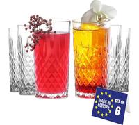 LAV Bicchieri da Acqua di Lusso Set da 6, Cristallo, 360ml, Senza Piombo, da Bere e da Cocktail