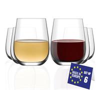LAV Bicchieri da Acqua Grandi, 590ml, Set da 6, 100% SENZA PIOMBO, Bicchieri da Vino, Lavabili in Lavastoviglie, Bicchieri da Cocktail, Bicchieri da Bere per Caipirinha Grandi