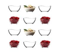 LAV Ciotola per Dessert in Vetro Set 12 Ciotole in Vetro, 215ml SENZA PIOMBO Ciotola per Gelato in Vetro, Tazza da Dessert Ciotola da Immersione, Bicchieri da Dessert Snack Salse Caramelle