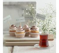 LAV DURU - Set di 12 bicchieri da tè turchi con piattino, 155 ml, in stile orientale, arabo, Cafe Kahve, bar, Club/ Cay Seti/Bardak, Bardagi 6 bicchieri da tè + 6 piattini,