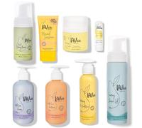 LAV KIDS Il pacchetto di 7 pezzi per la cura della pelle include detergente viso, crema, crema solare SPF 50, shampoo, balsamo, gel doccia senza risciacquo, in una borsa a rete con fascia per capelli