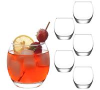 Lav Set di 6 bicchieri corti in vetro trasparente da 400 ml per cocktail, prodotti in Europa