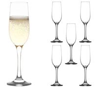 lav Set di 6 bicchieri da champagne trasparenti da 205,5 ml, con design classico ed elegante, per feste di nozze e eventi di fantasia, Made in Europe