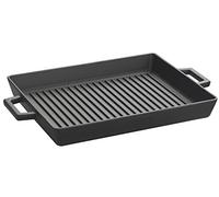 Lava Cookware LV Eco GT 2632 T3 arrosto/Bistecchiera, Integral Maniglie in Metallo, Dimensioni 26 x 32 cm, Ghisa, Nero