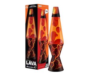 LAVA® - Lampada Lava 2078 Volcanic Crags, cera rossa, liquido arancione, base e cappuccio decorativi, lampada a movimento liquido a marchio LAVA® originale da da 14,5 pollici