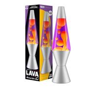 LAVA® - Lampada Lava 2125, cera gialla, liquido viola, base e cappuccio argento, lampada di movimento originale di marca LAVA® da 14,5 pollici