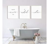 Lava via le tue preoccupazioni Stampa Mettiti a nudo e rilassati Citazioni da bagno Poster Quadri su tela Quadri su tela Decorazioni per il bagno15,7"x 19,6"(40x50 cm)x3 Senza cornice