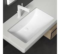 Lavabi per Bagno Lavello da Cucina Grande da Incasso in Ceramica Bianca Dotato di Rubinetto Multifunzionale per Acqua Calda e Fredda Valvola ad Angolo Adatto per postazione di Lavoro Esterno Ristoran