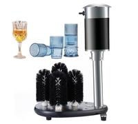 Lavabicchieri Commerciale, Detergente per Vetri con 5 Spazzole, 600 Tazze/Ora, Compatibile con Diametro di 3,15-3,94 Pollici per Bicchieri da Vino, Boccali da Birra