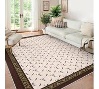 lavabile Area 80x150 Tappeto for Living camera da letto sala pranzo Soft Faux Wool Large Tappetino antiscivoloShedding pelo corto Coastal botanico Leaf ufficio Decor Foldable Shed Resistant