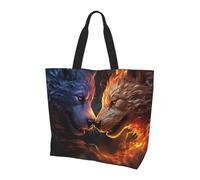 Lavabile Borsa Stoffa Shopper Head On Fire Borsa Donna Con Tasca Interna Busta Spesa Per Regali, Uso Viaggi, Scuola, 40X50X15Cm