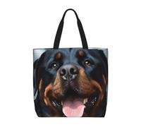 Lavabile Borsa Stoffa Shopper Rottweiler Dogs Tongue Head Shopper Borsetta Ecosostenibile Borsa Da Spiaggia Per Shopping, Uso Viaggi, Palestra, 40X50X15Cm