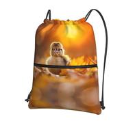 Lavabile in Lavatrice Sport String Zaino Chicken Little Printing Sacca da Ginnast Fashion Sackpack per Scuola, Natale, Regalo