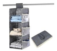 Lavabile Pieghevole Salvaspazio Portaoggetti, Organizer per Appendere con 3 Scomparti, Organizer Armadio da Appendere, Portatutto da Appendere, Organizer Armadietto Spogliatoio per Scarpe (Grigio)