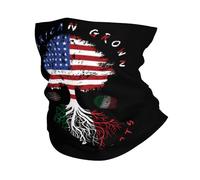 Lavabile Sciarpa al Collo,America And Italy Italian Flag Roots,Ghetta da Collo Traspirante Sciarpa a Mezza Faccia per Pesca Estivo Adulto 26X30cm