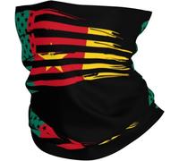 Lavabile Sciarpa al Collo,America Flag And Cameroon Flag,Scaldacollo Protezione UV Sciarpa a Tubo per Donna Adulto attività 26X30cm