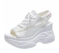 Lavabile Slingback Ortopedico Slide Sandali Sportivi, Da Donna Peep Toe Piattaforma Cinturino Alla Caviglia Sneakers Casual Supporto Arco Scarpe Da Spiaggia, bianco, 0 UK