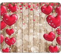 Lavabile Tampone per Mouse, Loves Day Red Falling Hearts Balloons Spots Tappetino per Il Mouse Antiscivolo Gaming Mousepad per Ufficio Laptop PC