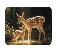 Lavabile Tappetino per Il Mouse, Deer And Her Fawn Drinking from A Trees Stream, Multifunzionale Tappetino per Mouse, Gaming Mousepad, 25X30cm, Computer, Notebook, Laptop