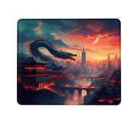 Lavabile Tappetino per Il Mouse Dragon Portable City Landsc Gaming Mousepad Tampone per Mouse 25x30cm per Laptop,PC,Ufficio