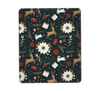 Lavabile Tappetino per Il Mouse, Merry Christmas Elk, Bordi Cuciti Tappeto Mouse, Mousepads, 25X30cm, Casa, PC, Notebook