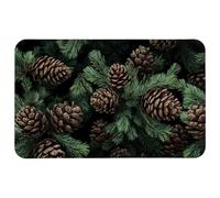 Lavabile Tappetino per Il Mouse, Pine Cones And Green Branches, Personalizzato Tampone per Mouse, Gaming Mousepad, 25X30cm, PC, Notebook, Laptop