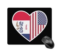 Lavabile Tappetino per Il Mouse U S And Iowa Flag Printed 25X30Cm, Tappetino per Mouse Bordi Cuciti Gaming Mousepad per Pc Notebook Laptop
