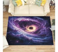 Lavabile Tappeto Soggiorno Pelo Corto Design Moderno, Misterioso Buco Nero Stellato Tappeto Antiscivolo 180x240 cm, Viola Soffice e Morbido Cameretta Carpet Salotto Cucina Decorazioni