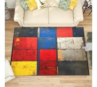 Lavabile Tappeto Soggiorno Pelo Corto Design Moderno, Motivo a Scacchi Geometrico Shabby Tappeto Antiscivolo 180x240 cm, Colorato Soffice e Morbido Cameretta Carpet Salotto Cucina Decorazioni