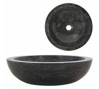 Lavabo 40 x 12 cm in marmo - Lavabo nero per bagno e WC degli ospiti | Elegante, durevole e facile da pulire | Ideale per piccoli bagni e strutture moderne