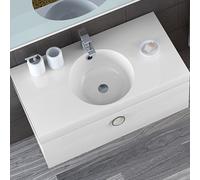 LAVABO 90 CM MARMO ARTIFICIALE ACRILICO PER MOBILE DA BAGNO LAVANDINO APPOGGIO