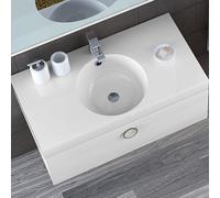 LAVABO 90 CM MARMO ARTIFICIALE ACRILICO PER MOBILE DA BAGNO LAVANDINO APPOGGIO