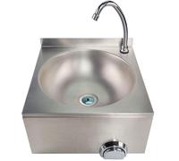 LAVABO A PARETE IN ACCIAIO INOX, COMANDO AL GINOCCHIO, COMANDO FEMORALE, LAVA...