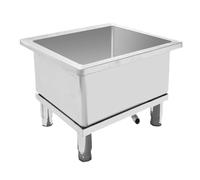 Lavabo a pavimento per mocio, lavello per cucina professionale e ristorante, vasca per bucato in acciaio inox per interni, esterni, garage, cortile, 50x40x50 cm/19,6,50x40x50cm/19.6x15.7x19.6in