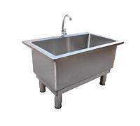 Lavabo a pavimento per mocio, lavello per cucina professionale e ristorante, vasca per bucato in acciaio inox per interni, esterni, garage e cortile, 120x50x50 cm/47,120x50x50cm/47.2x19.6x19.6in