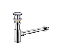 Lavabo a sifone Bathroom Basin Bottle Trap Drain Modern Sink P-Trap Set Pop Up Filter Chrome Siphon Horse Accessory(Fullset NO Overflow)